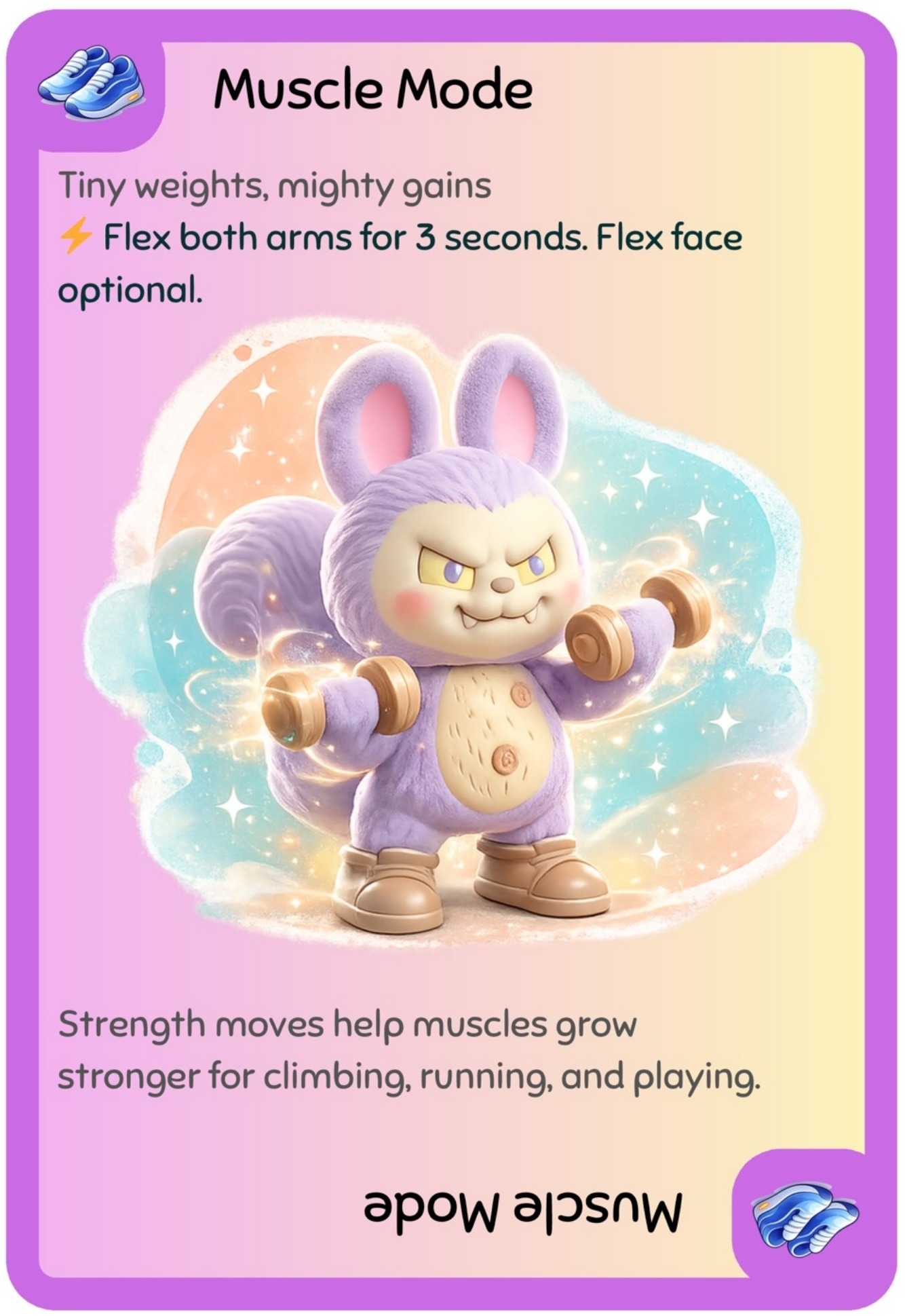 Muscle Mode — Bonus action card with the yellow ⚡ ribbon